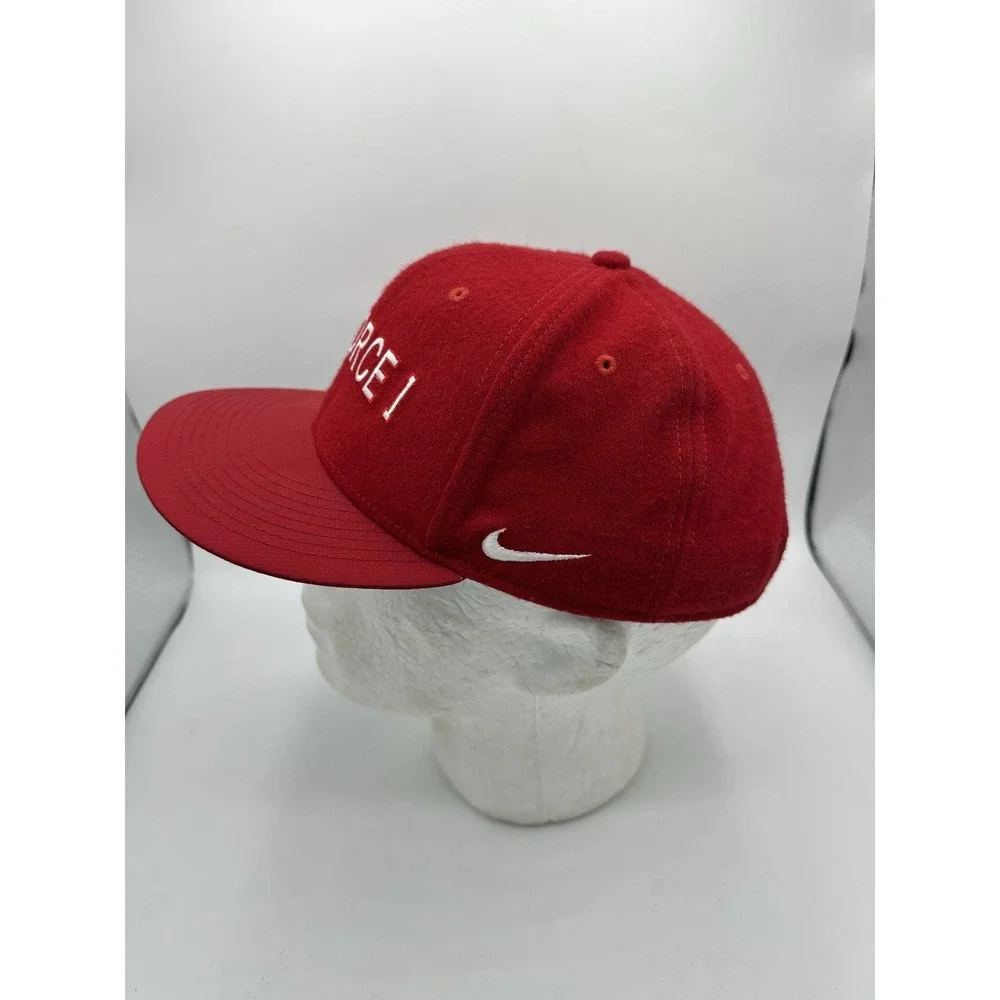 Nike Air Force 1 True Snapback Hat Red White AF1 Wool Blend Adjustable Cap Rare